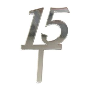 Mirror Double Numbers 15 Silver