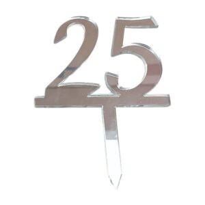 Mirror Double Numbers 25 Silver
