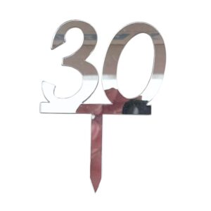 Mirror Double Numbers 30 Silver
