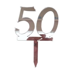 Mirror Double Numbers 50 Silver