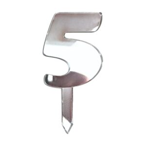 Mirror Numbers 5 Silver