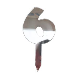 Mirror Numbers 6 Silver