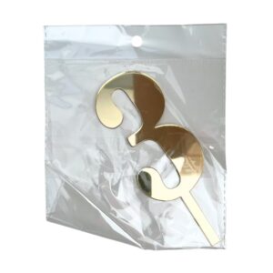 Mirror Single Number 3 Gold