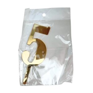 Mirror Single Number 5 Gold