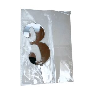 Mirror Single Number 3 Silver