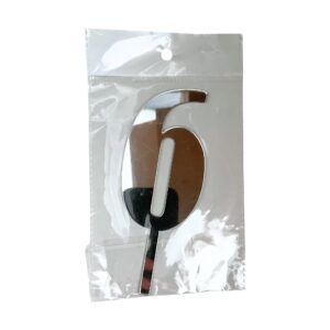 Mirror Single Number 6 Silver