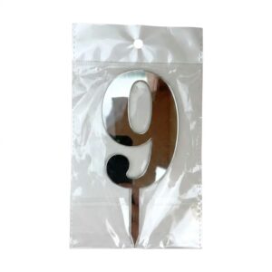 Mirror Single Number 9 Silver