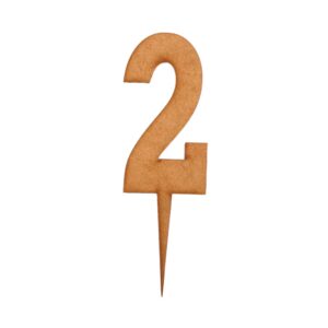 Wooden Topper Big Number 2