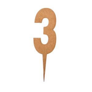 Wooden Topper Big Number 3