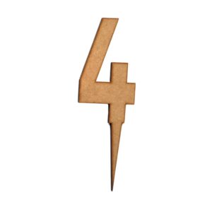 Wooden Topper Big Number 4