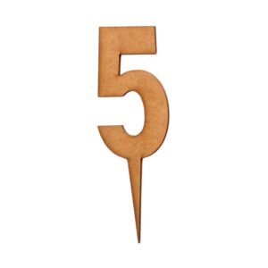 Wooden Topper Big Number 5