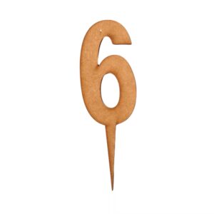 Wooden Topper Big Number 6