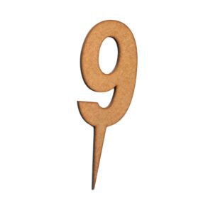 Wooden Topper Big Number 9