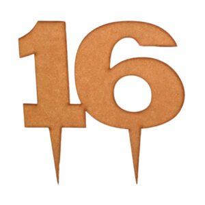 Wooden Topper Big Number 16