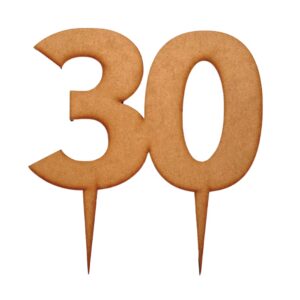 Wooden Topper Big Number 30