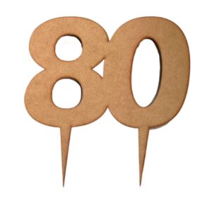 Wooden Topper Big Number 80