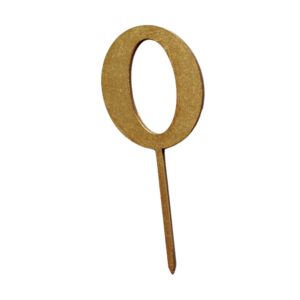 Wooden Topper Small Number 0 Gold