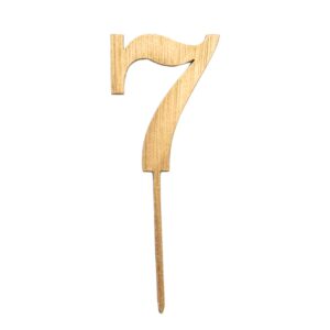 Wooden Topper Small Number 7 Gold