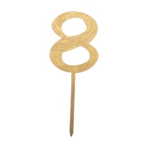 Wooden Topper Small Number 8 Gold