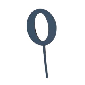 Wooden Topper Small Number 0 Blue