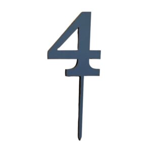 Wooden Topper Small Number 4 Blue