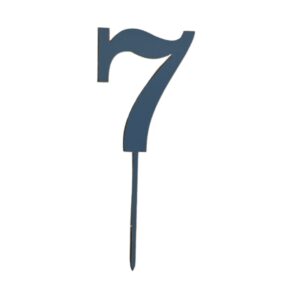 Wooden Topper Small Number 7 Blue