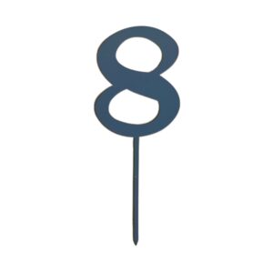 Wooden Topper Small Number 8 Blue