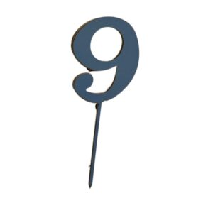 Wooden Topper Small Number 9 Blue