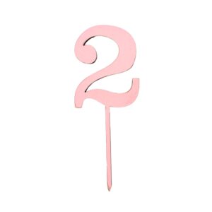 Wooden Topper Small Number 2 Red