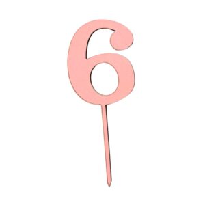 Wooden Topper Small Number 6 Red