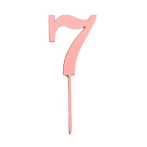 Wooden Topper Small Number 7 Red