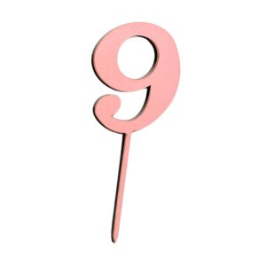 Wooden Topper Small Number 9 Red