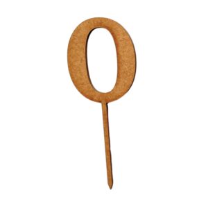 Wooden Topper Small Number 0