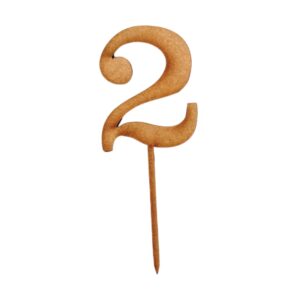 Wooden Topper Small Number 2