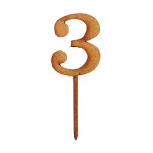 Wooden Topper Small Number 3