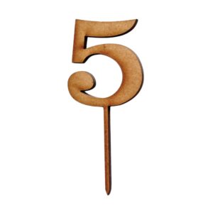 Wooden Topper Small Number 5
