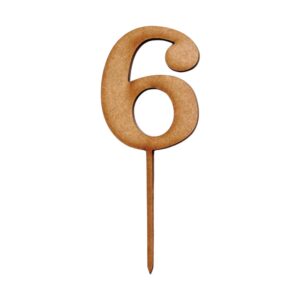 Wooden Topper Small Number 6