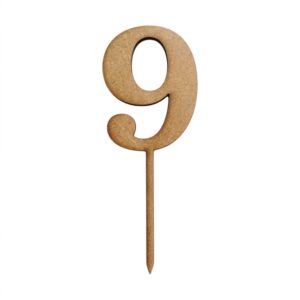 Wooden Topper Small Number 9